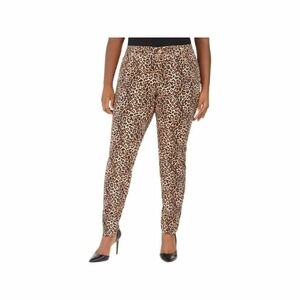 INC Leopard Print Pants Plus Size 28W Stretch Tummy Control Animal Skinny NEW